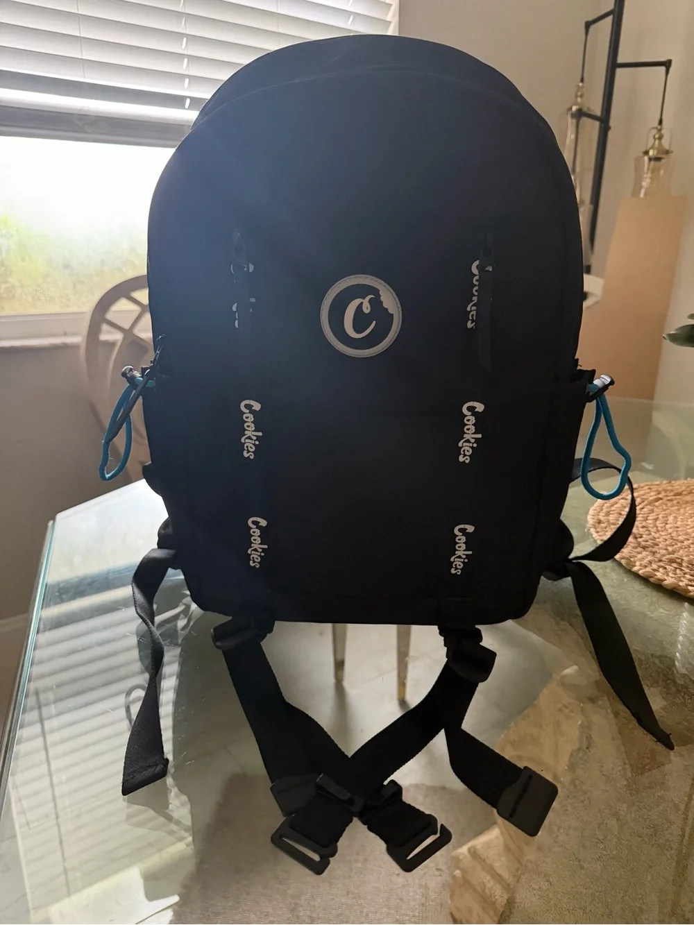 Cookies SF Charter Smell Proof Backpack with blue accents/straps